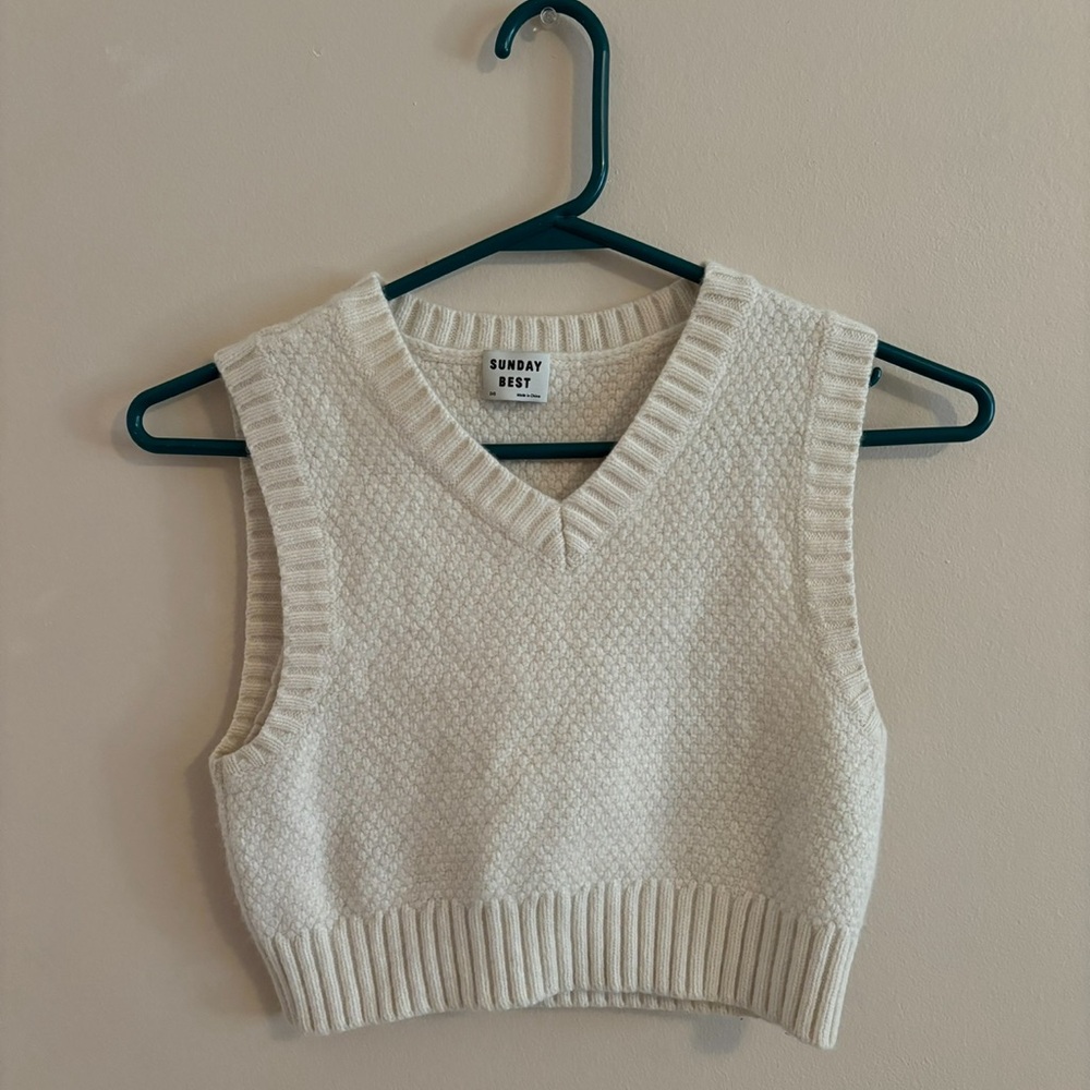 Sunday Best Cream Sweater Vest